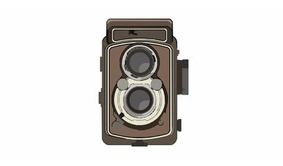 Vintage Old Camera Flat Vector Illustration Isolated on White Background
