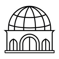 Architectural Dome Outline Icon - Classical Cupola Vector for Monument and Building Design