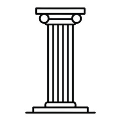 Architectural Column Outline Vector Icon for Building Structure Design