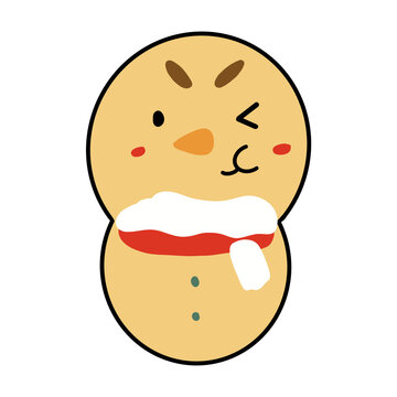 Cute Yellow Cartoon Snowman In Scraft