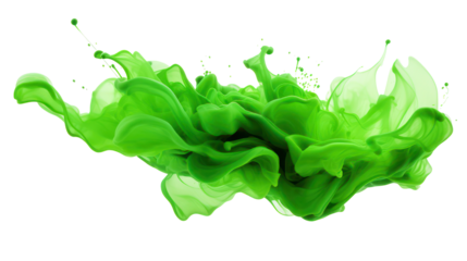 _Green_paint_splash_forming_abstract_shapes_high_resolut