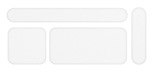 Modern liquid glass UI Elements Set. Glossy Frames Isolated on Transparent Background for Website and App Design