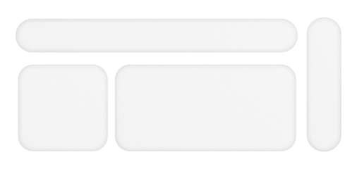 Modern liquid glass UI Elements Set. Glossy Frames Isolated on Transparent Background for Website and App Design