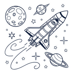 Illustrated space shuttle launch © AG