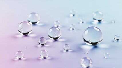 Scattered water droplets on a pastel background