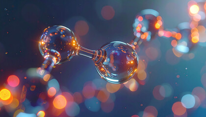 Molecular Brilliance: Intricate depiction of molecular structure bathed in a soft glow, illustrating the delicate beauty of scientific exploration and technological innovation.