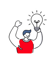 Person working on laptop having new idea