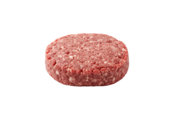 Fresh Ground Beef Patty for Culinary and Dietary Purposes on a Soft Blush Surface