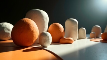 Image of an artistic scene with orange particle accumulation for lighting effects