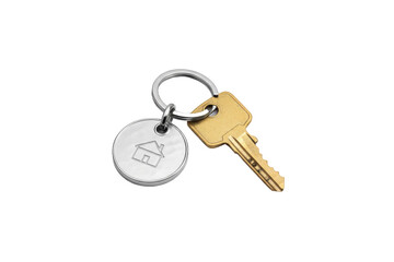 House Key with House Tag on a Ring Representing Property and Homeownership