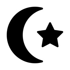 black crescent and star icon © Fauzul