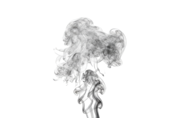 Intricate smoke formations arising against a soft neutral monochrome composition