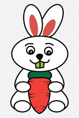 A cute and simple collection rabbit vector. Cute bunny rabbit outline sketch vector illustration. Minimal bunny line art doodle . Easter rabbit vector.