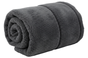 Luxurious Plush Gray Rolled Blanket Offering Comfort and Warmth for Cozy Environments