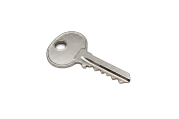 Metallic Key on a Gradient Surface, Highlighting Security and Access Symbolism