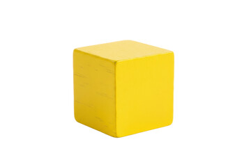 Fototapeta premium Minimalist composition featuring a yellow cube on a monochromatic yellow colored surface