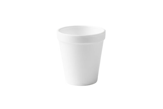 Minimalist composition featuring a solitary white disposable cup in studio photography