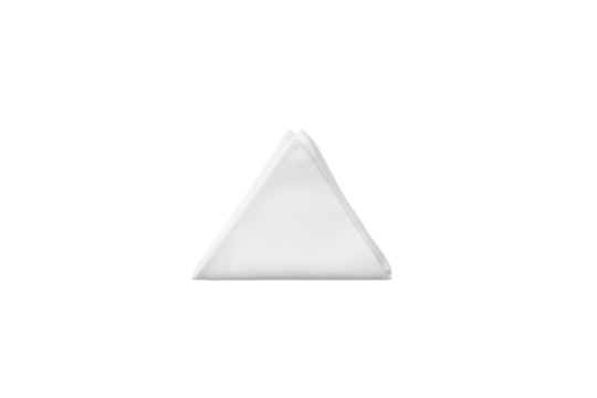 Minimalistic White Fabric Triangle Shape Isolated on a Light Surface, Simple Design - Powered by Adobe