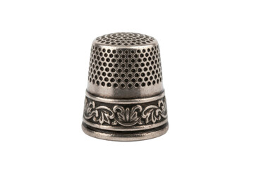 Ornate Silver Thimble With Intricate Detailing Captures The Essence Of Traditional Craftsmanship