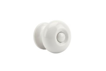 Sleek White Ceramic Door Knob with Central Button Detail