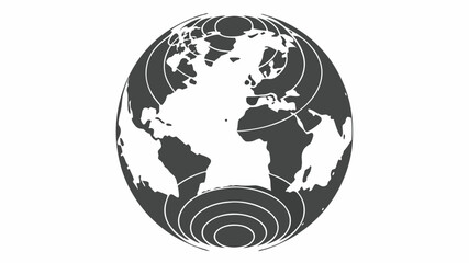 Global connections and earth from space in dark gray