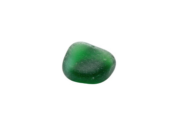 Vibrant emerald green sea glass tumbled smooth by ocean waves and time