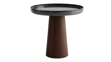 Modern wooden side table with clear glass modern side table isolated on a transparent background