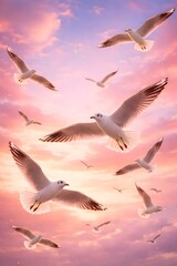 Seagulls soaring gracefully through a soft pink sunset sky, creating a peaceful and dreamy atmosphere. Ideal for nature, freedom, travel, and inspirational concepts.

Category

Animals / Wildlife