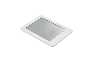 White digital reader device on white surface, perfect for reading and media consumption