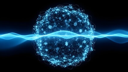 A dynamic visualization of neural connections and energy waves illustrating the complex interplay between the brain and electrical impulses