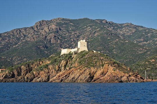 Girolata Fort, in Porto, Corsica, France