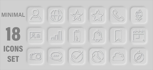 Minimal Icon Set For User Interface And Digital Design