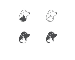 Dog and cat logo design template vector,  pet logo design flat style suitable for pet shop, store, cafe, business, hotel, veterinary clinic, Domestic animal vector illustration logotype, sign, symbol.