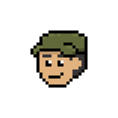 army soldier face pixel art