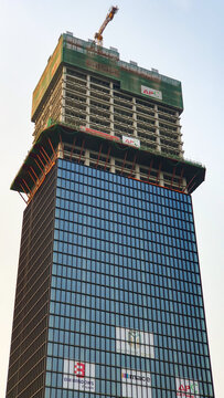 Ho Chi Minh City, Vietnam - &lrm;&lrm;&lrm;&lrm;&lrm;&lrm;&lrm;February 8, 2024 : A Skyscraper Construction Sites On Saigon Riverbank In Ho Chi Minh City