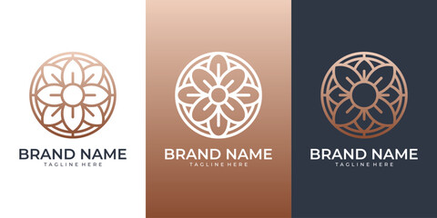 Luxury floral mandala logo design