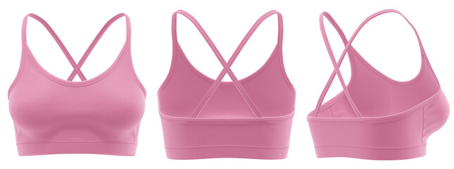 Sports Bra Gym Style, Criss Cross Back, Plain Blank Activewear, 