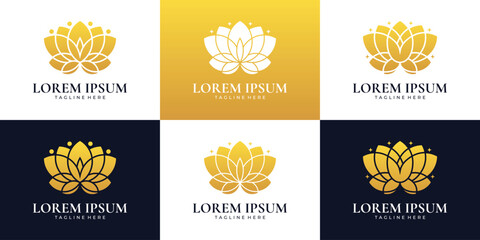Elegant luxury lotus logo. Floral emblem