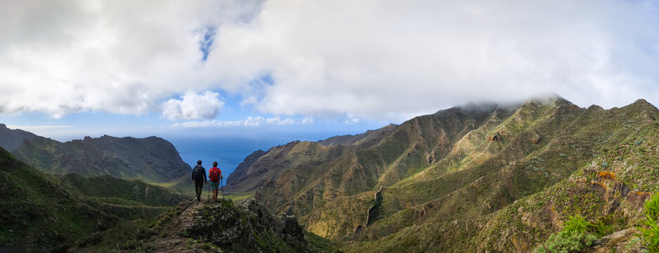 Couple Hiking Masca Valley Tenerife