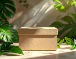 Eco-Friendly Product Box Mockup with Recycled Paper Texture