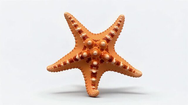 Bright orange starfish on a clean white surface.