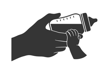 授乳する手のシルエットアイコン