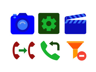 Multimedia and Communication Icon Set for Mobile Interface