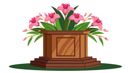 Vibrant flowers in wooden planter