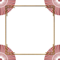 Elegant Red Gold Oriental Frame background 
