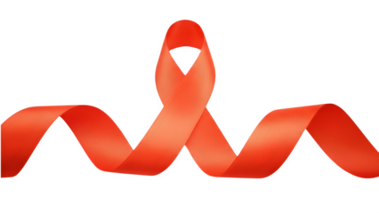 Red Ribbon for AIDS Awareness and Health Advocacy on Transparent