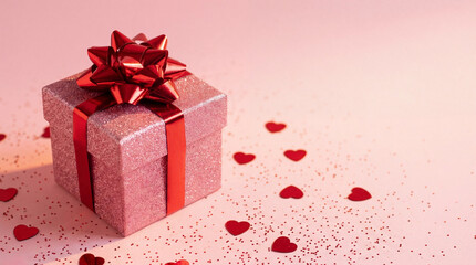 Pink Glitter Gift Box Valentine