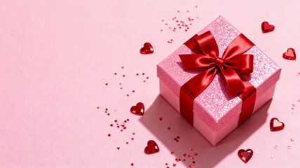 Pink Glitter Gift Box Valentine