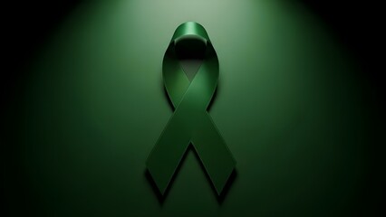 Green Awareness Ribbon for Mental Health and Liver Cancer Support