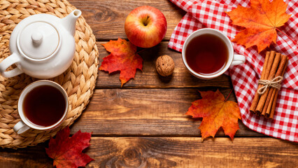 Autumn Tea Table Flat Lay